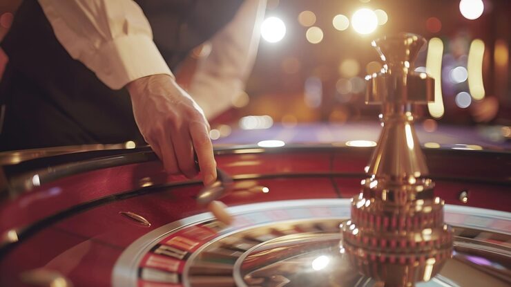 Multi-angle HD broadcast of live roulette table at sajitoto studio